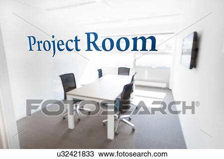 Stock Image - "Empty project room, with table and chairs". Fotosearch