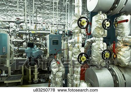 Stock Photo - "Engine room of container ship, GoSeong-gun, South Korea". Fotosearch
