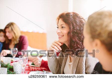 Stock Image - Family Christmas party. Fotosearch