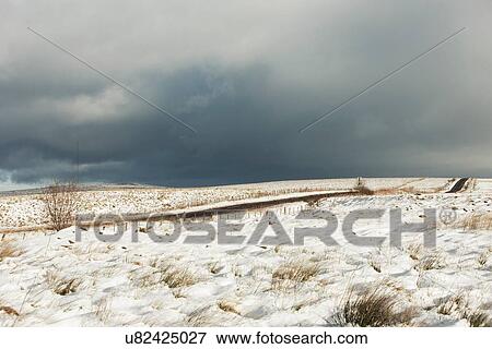 Stock Photo - "Field in snow, Whitelee, Ayrshire, Scotland". Fotosearch