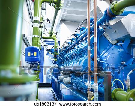 Stock Photo - Gas fired generator in gas fired power station. Fotosearch