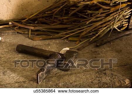 Picture - Hammer on floor. Fotosearch
