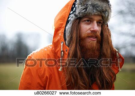 Stock Photo - Man in trapper hat. Fotosearch