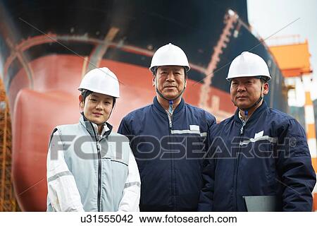 "Portrait of workers at shipyard, GoSeong-gun, South Korea" View Large Photo Image Stock Image - "Portrait of workers at shipyard, GoSeong-gun, South Korea". Fotosearch