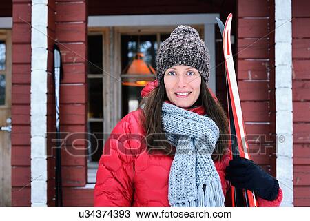 "Portrait of young female skier, Posio, Lapland, Finland" View Large Photo Image Stock Image - "Portrait of young female skier, Posio, Lapland, Finland". Fotosearch