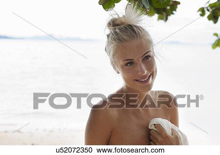 "Portrait of young woman on beach, Kradan, Thailand" View Large Photo Image Stock Image - "Portrait of young woman on beach, Kradan, Thailand". Fotosearch