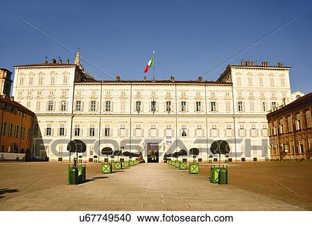 Stock Image - "Royal Palace, Piazza Castello, Turin, Piedmont, Italy". Fotosearch