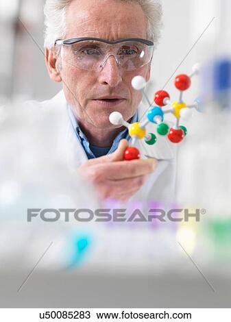 Scientist viewing molecular model of a chemical formula in a laboratory View Large Photo Image Stock Image - Scientist viewing molecular model of a chemical formula in a laboratory. Fotosearch