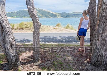 Stock Image - "Seaside at Opononi, North Island, NZ". Fotosearch