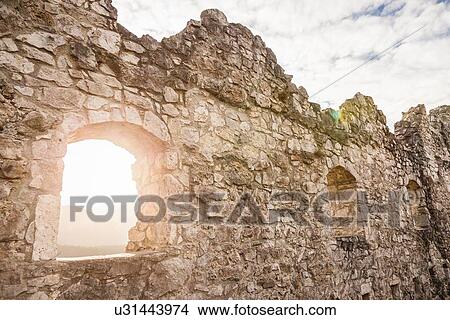 "Sunlit window of Ehrenberg castle ruins, Reutte, Tyrol, Austria" View Large Photo Image Picture - "Sunlit window of Ehrenberg castle ruins, Reutte, Tyrol, Austria". Fotosearch