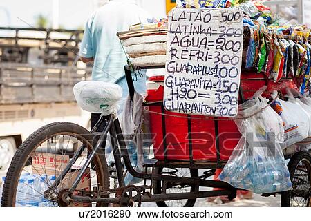 Stock Image - "Tricycle souvenir stall, Copacabana, Rio De Janeiro, Brazil". Fotosearch