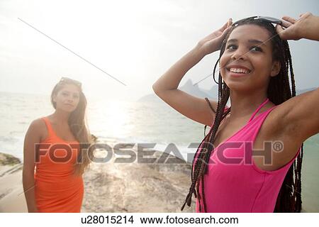 "Two young women, Ipanema beach, Rio De Janeiro, Brazil" View Large Photo Image Picture - "Two young women, Ipanema beach, Rio De Janeiro, Brazil". Fotosearch