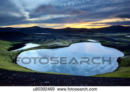 Stock Photo - "Veidivotn Lake, Highlands of Iceland". Fotosearch