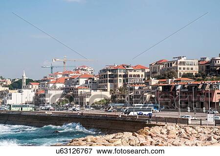 Stock Photo - "View of Old Jaffa waterfront, Tel Aviv, Israel". Fotosearch