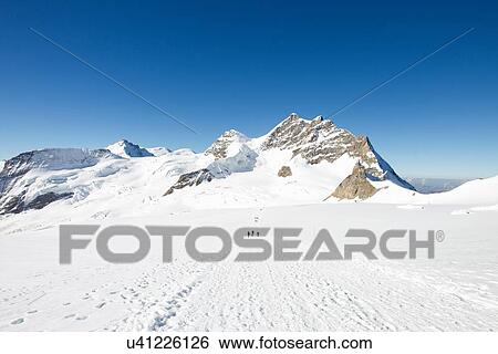 "View of tracks in snow covered mountain landscape, Jungfrauchjoch, Grindelwald, Switzerland" View Large Photo Image Stock Photograph - "View of tracks in snow covered mountain landscape, Jungfrauchjoch, Grindelwald, Switzerland". Fotosearch