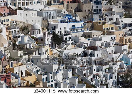 "View of white washed hillside town, Oia, Santorini, Cyclades, Greece" View Large Photo Image Stock Photography - "View of white washed hillside town, Oia, Santorini, Cyclades, Greece". Fotosearch