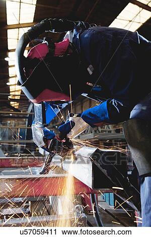 Welder at work View Large Photo Image Stock Image - Welder at work. Fotosearch