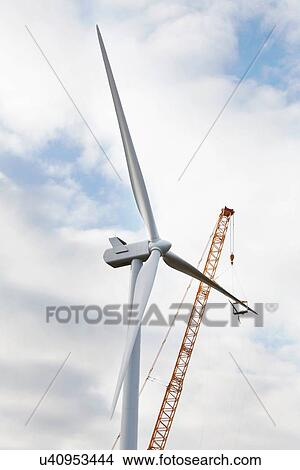 Wind turbine being erected View Large Photo Image Picture - Wind turbine being erected. Fotosearch