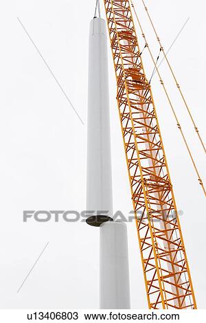 Wind turbine being erected View Large Photo Image Stock Image - Wind turbine being erected. Fotosearch