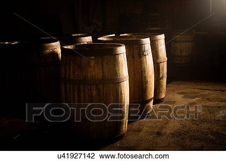 Wooden whisky casks View Large Photo Image Stock Image - Wooden whisky casks. Fotosearch