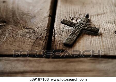 Stock Photograph - Antique bronze cross. Fotosearch