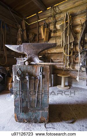 Anvil in blacksmith shop View Large Photo Image Stock Image - Anvil in blacksmith shop. Fotosearch