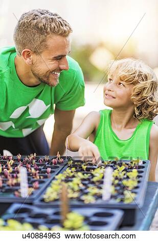 Boy (8-9) learning about plants View Large Photo Image Stock Image - Boy (8-9) learning about plants. Fotosearch