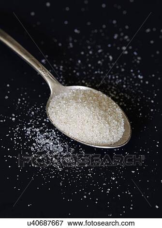 Stock Photo - Brown sugar on spoon. Fotosearch