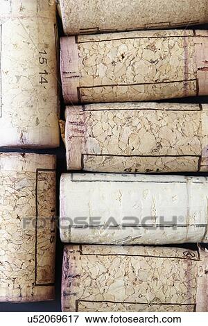 Stock Photo - Close-up view of wine corks. Fotosearch