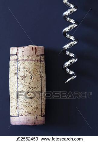 Corkscrew and wine cork View Large Photo Image Stock Photo - Corkscrew and wine cork. Fotosearch