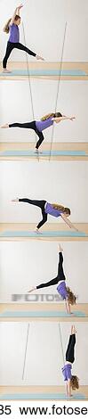 Stock Photography - Montage of girl (10-11) doing handstand. Fotosearch