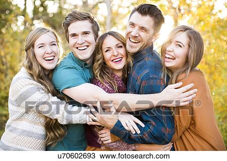 Portrait of five smiling friends View Large Photo Image Stock Image - Portrait of five smiling friends. Fotosearch