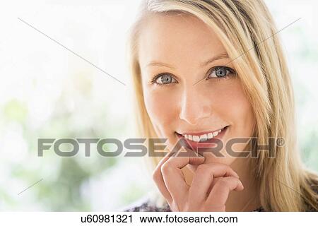 Stock Image - Portrait of woman. Fotosearch