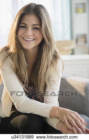 Stock Photo - Portrait of young woman. Fotosearch