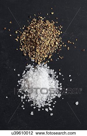 Salt and pepper on black background View Large Photo Image Stock Image - Salt and pepper on black background. Fotosearch