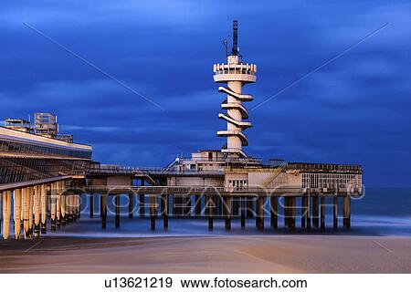 View of Scheveningen Pier at sunset View Large Photo Image Stock Photo - View of Scheveningen Pier at sunset. Fotosearch