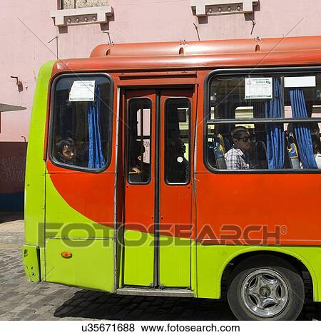 "Bus on the street, Valparaiso, Chile" View Large Photo Image Stock Photo - "Bus on the street, Valparaiso, Chile". Fotosearch