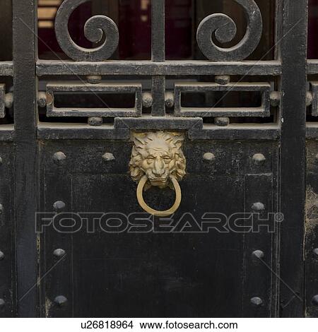 "Close-up of a metal gate and doorknocker, Valparaiso, Chile" View Large Photo Image Picture - "Close-up of a metal gate and doorknocker, Valparaiso, Chile". Fotosearch