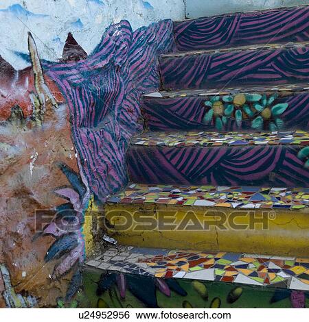 "Detail of colorful painted steps, Valparaiso, Chile" View Large Photo Image Stock Photograph - "Detail of colorful painted steps, Valparaiso, Chile". Fotosearch