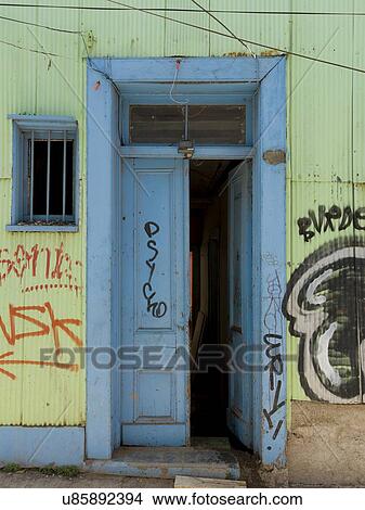 "Doorway of a house, Valparaiso, Chile" View Large Photo Image Picture - "Doorway of a house, Valparaiso, Chile". Fotosearch