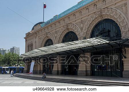 Stock Photo - "Facade of the Centro Cultural Estacion Mapocho, Santiago, Santiago Metropolitan Region, Chile". Fotosearch