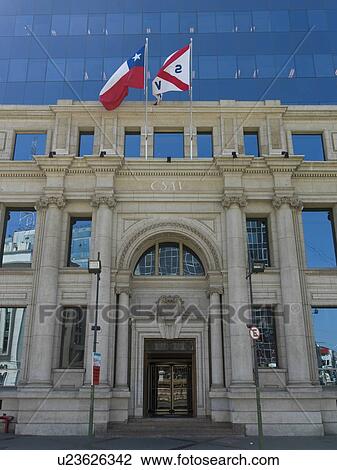 Stock Image - "Facade of the government building, Valparaiso, Chile". Fotosearch