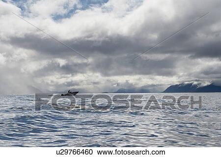Stock Image - "Fishing boat in the Pacific Ocean, Skeena-Queen Charlotte Regional District, Haida Gwaii, Graham Island, British Columbia, Canada". Fotosearch