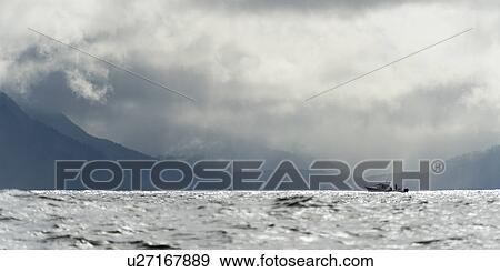 Stock Photo - "Fishing boat in the Pacific Ocean, Skeena-Queen Charlotte Regional District, Haida Gwaii, Graham Island, British Columbia, Canada". Fotosearch