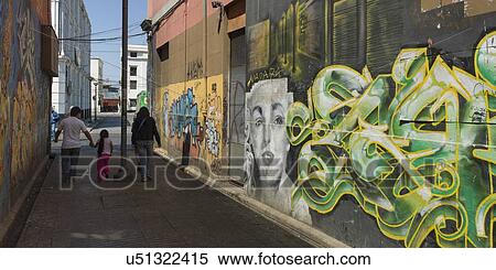 Stock Photography - "Graffiti on exterior wall, Valparaiso, Chile". Fotosearch