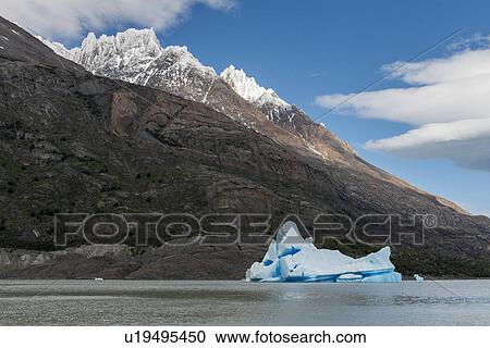 Stock Image - "Grey Glacier, Grey Lake, Torres del Paine National Park, Patagonia, Chile". Fotosearch