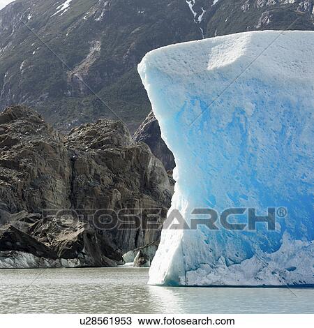 Stock Image - "Grey Glacier, Grey Lake, Torres del Paine National Park, Patagonia, Chile". Fotosearch
