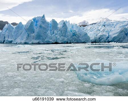 Stock Photo - "Grey Glacier, Grey Lake, Torres del Paine National Park, Patagonia, Chile". Fotosearch