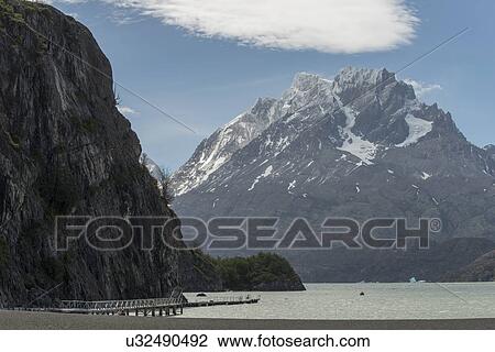 Stock Image - "Grey Lake, Torres del Paine National Park, Patagonia, Chile". Fotosearch