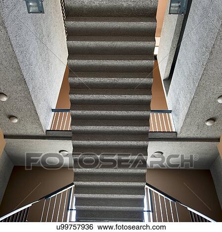 Stock Photograph - "High angle view of a staircase, Centro Cultural Estacion Mapocho, Santiago, Santiago Metropolitan Region, Chile". Fotosearch